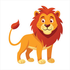 Obraz premium Smiling Lion with Tail Vector Art