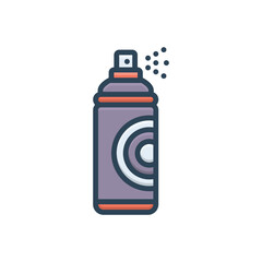 Color illustration icon for spray