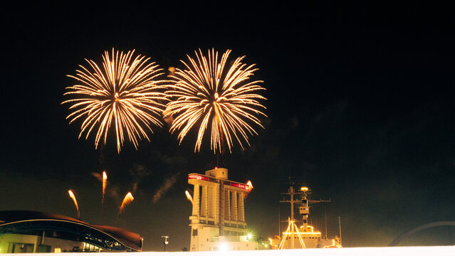 Firework festival at Nagoya port