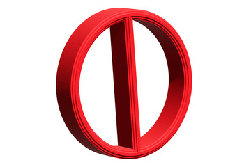 Red Prohibited Symbol Illustration on White Background for No Access or Restrictions