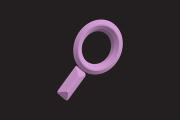 Lilac Magnifying Glass with Layered Effect on a Dark Background for Design Projects