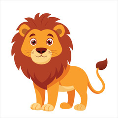 Obraz premium Cartoon Safari Animal Lion Vector