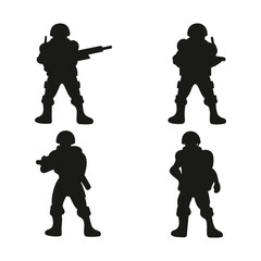 Fototapeta premium Soldier silhouette, American soldier silhouette, war silhouette