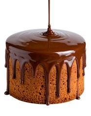 Chocolate cake with a drizzle of melted chocolate