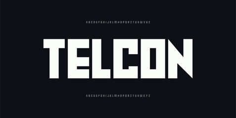 Obraz premium Telecon modern futuristic alphabet font vector