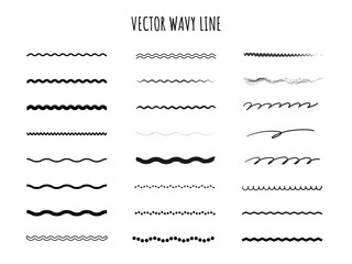 緩やかな波線・手書き風ライン素材集