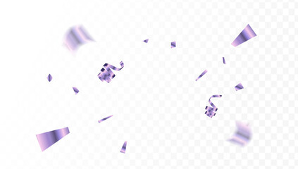 Confetti explosion on a transparent background. purple gradations.modern background,blur confetti.Vector illustration