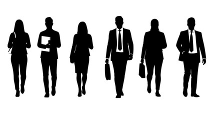 Business People Walking Silhouette