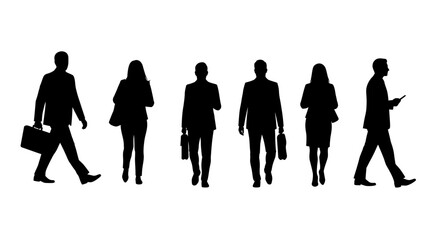 Business People Walking Silhouette