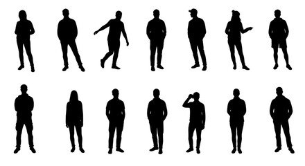 Diverse People Silhouettes in Various Poses