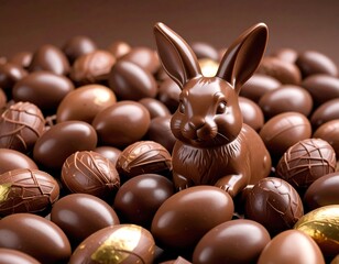 Chocolate Easter bunny and eggs (1)