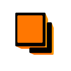 Two orange square icons stacked on black background, simple and modern