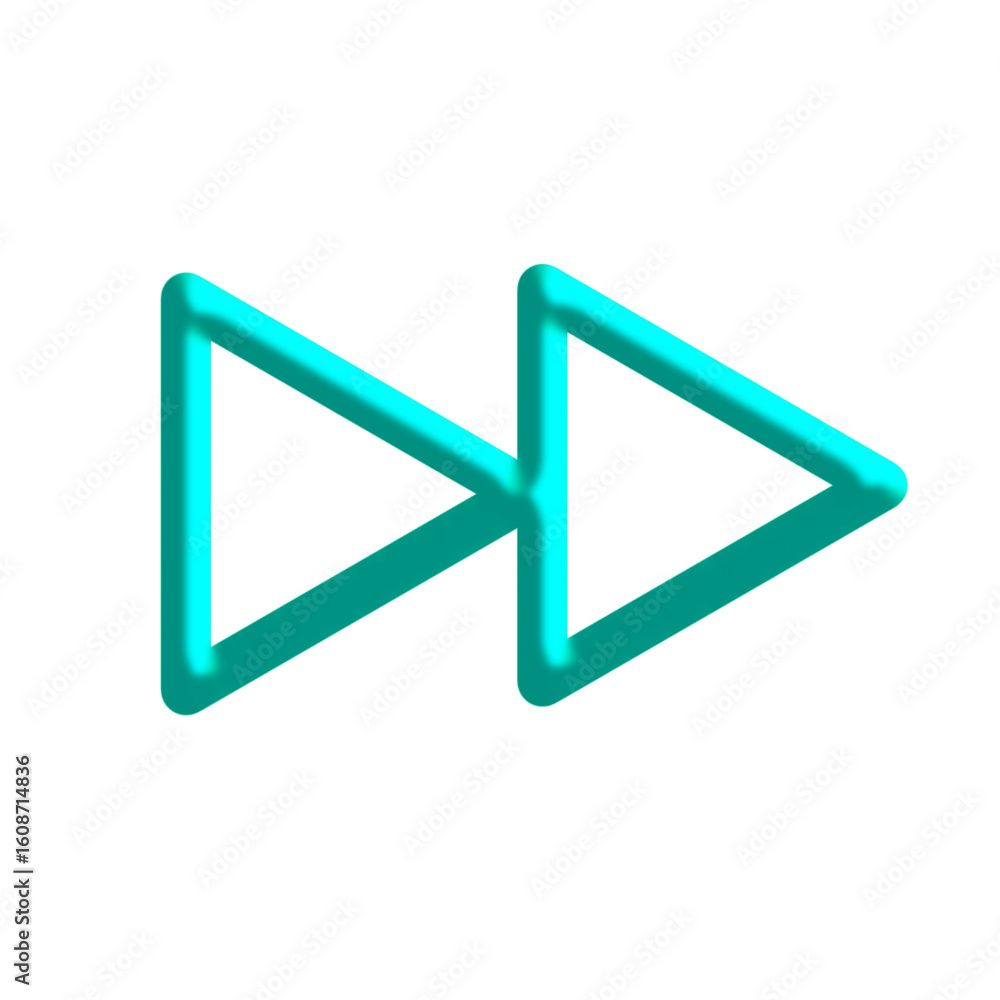 Poster green fast forward icon for media, simple and sharp style