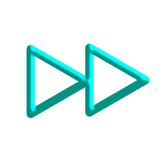 Green fast forward icon for media, simple and sharp style