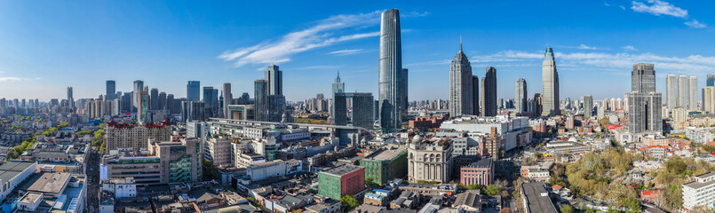 Obraz premium Panoramic views of urban architecture in Tianjin