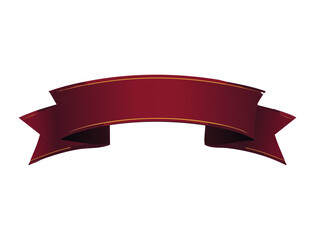 Elegant Curved Burgundy Ribbon Banner