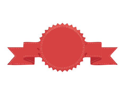 Red Scalloped Award Banner Tail