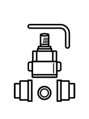 Fototapeta premium Vector black line icon for Actuators