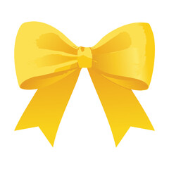 Shiny Yellow Gold Ribbon Bow