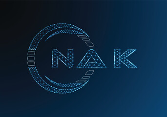 NAK low poly letter logo vector design. NAK lower poly logo design. Low poly logo.