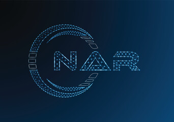 NAR low poly letter logo vector design. NAR lower poly logo design. Low poly logo.