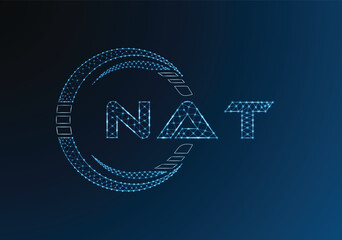 NAT low poly letter logo vector design. NAT lower poly logo design. Low poly logo.