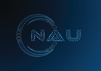 NAU low poly letter logo vector design. NAU lower poly logo design. Low poly logo.