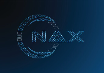 NAX low poly letter logo vector design. NAX lower poly logo design. Low poly logo.