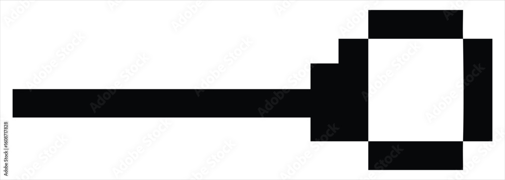 Poster abstract geometric shape with a long horizontal bar extending from a central vertical rectangle and 
