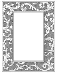 Royal floral pattern border and frame illustration	