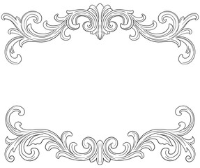 Royal floral pattern border and frame illustration	