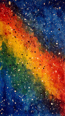 Vibrant abstract galaxy art with colorful nebulae and scattered stars