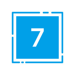 Colorful Square Number Label – [07] (Vivid Style)