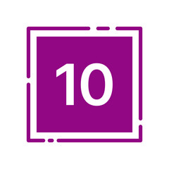 Colorful Square Number Label – [10] (Vivid Style)