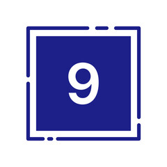 Colorful Square Number Label – [09] (Vivid Style)