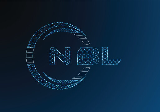 NBL low poly letter logo vector design. NBL lower poly logo design. Low poly logo.