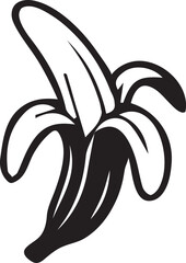 Striking Black and White Depiction of a Partially Peeled Banana Ready to Eat as a Healthy Snack