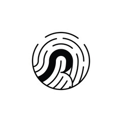 Minimal Security Logo Fingerprint logo R