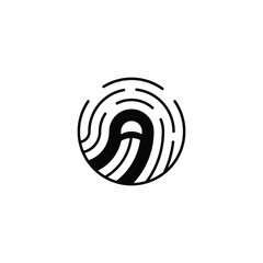 Minimal Security Logo Fingerprint logo A