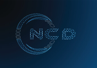 NCD low poly letter logo vector design. NCD lower poly logo design. Low poly logo.