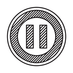 "Pause Button Silhouette Icon for Media Control"