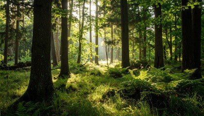 Sunlit Forest Path Dappled Light