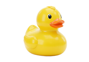 Smiling Yellow Duck: A friendly, yellow rubber duck stands ready for fun.