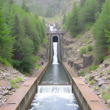 The penstock leading to the Six Mile hydro power station