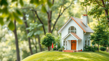 Eco-friendly house concept, The concept of real estate in mortgages. copyspace, copy space