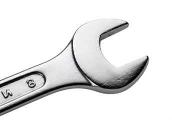 Precision Grip: A shiny, isolated wrench, rendered with photorealistic clarity, symbolizing the power of tools, craftsmanship, and problem-solving.