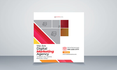 Digital marketing corporate social media and agency banner or instagram post template
