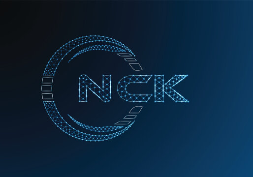 NCK low poly letter logo vector design. NCK lower poly logo design. Low poly logo.