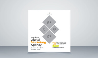 Digital marketing corporate social media and agency banner or instagram post template
