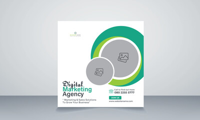 Digital marketing corporate social media and agency banner or instagram post template
